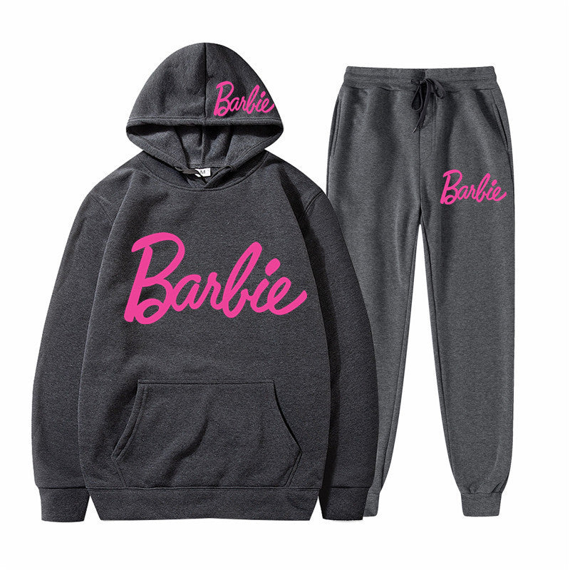 29.10 USD - Men's and Women's Printed Hooded Casual Sweatshirt Set