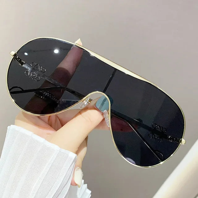 USD 16.28 - One Piece Metal Sunglasses, Large Frame One Piece Sports Glasses, Windproof Cycling Sunglasses, Top Sunglasses for Men and Women