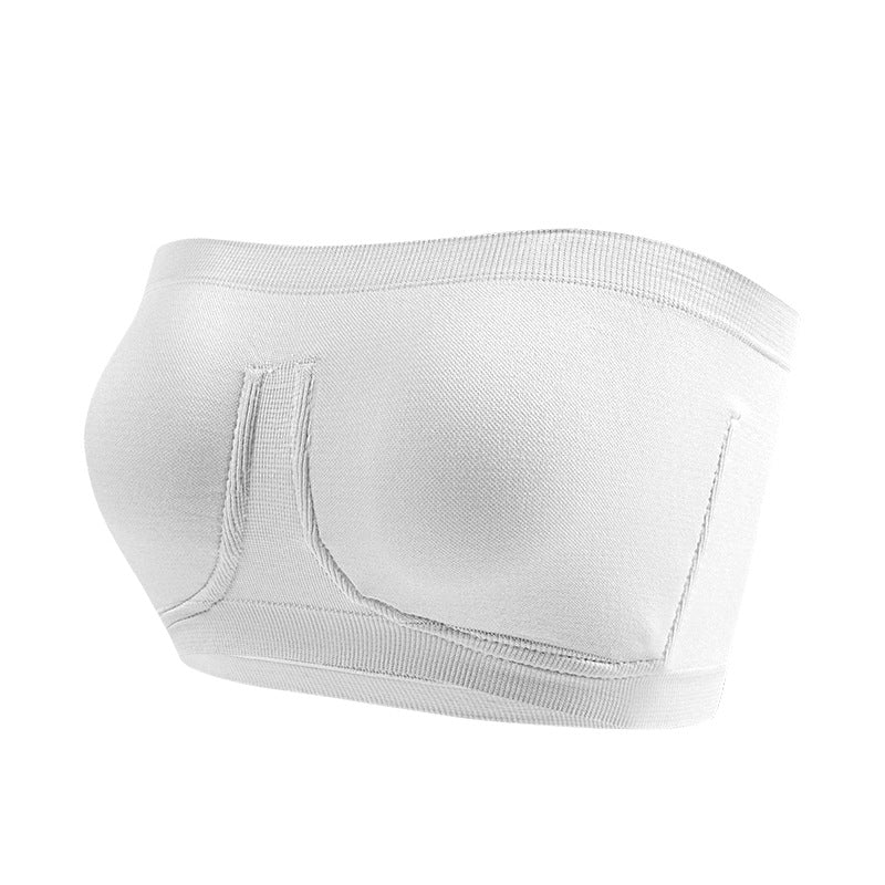 $9.31 USD - Strapless Bandeau Bra, Plus Size, Faux Steel, Sports Underwear