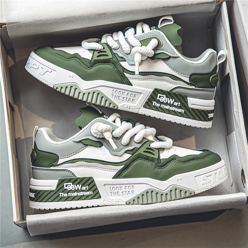 32.58 USD Chaussures plates décontractées polyvalentes à semelle épaisse, antidérapantes, pour jeunes sportifs et tendance.