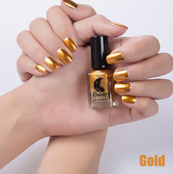 11.64 USD - Trendy and Sexy Metallic Nail Polish for Women, 14 Colors, 6ml, Mirror Effect, Makeup Accessories.