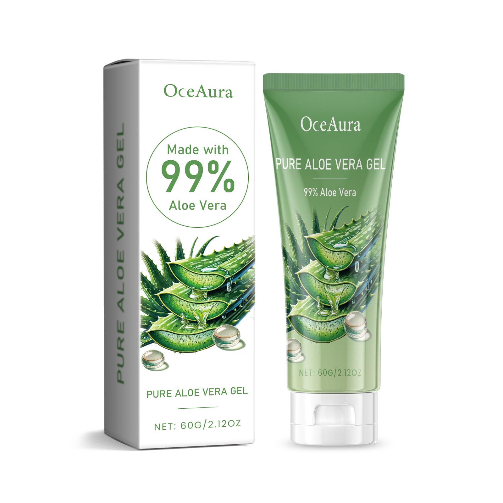 24.69 USD - Aloe Vera Soothing Gel, hydrating facial care, moisturizing care for acne-prone skin, soothing after-sun care, aloe vera gel cream