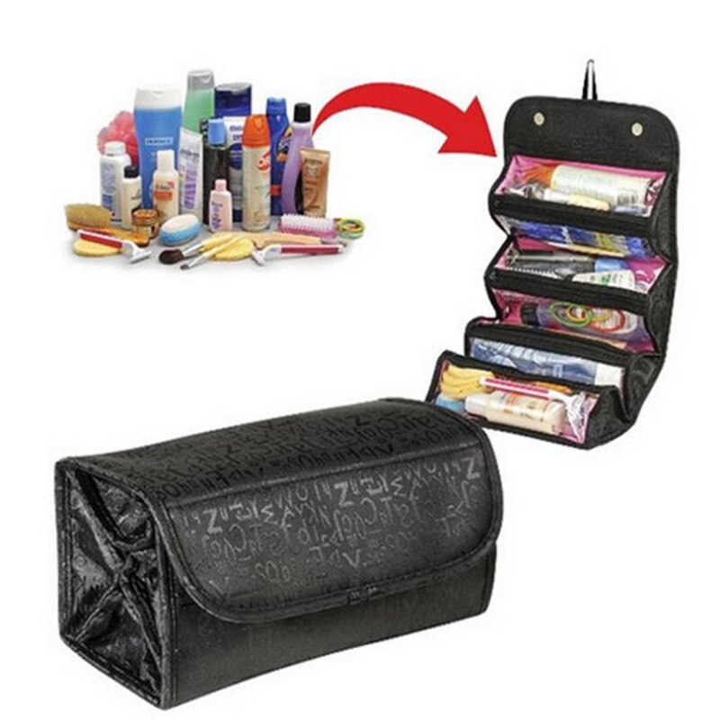 17,47 USD - Trousse de toilette, trousse de maquillage Roll-N-Go, organisateur grande capacité et multifonctionnelle