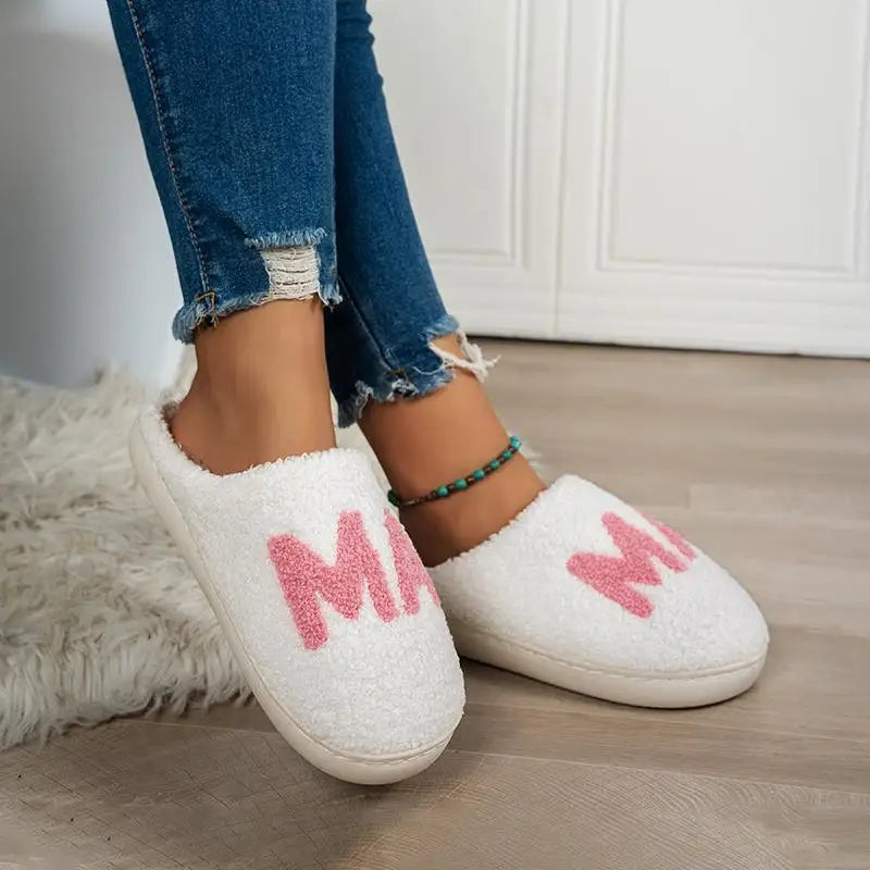 25.61 USD - Women's Casual Fluffy Slippers, Stylish and Trendy Winter Shoes with Soft and Downy Fur, Home Plush Mama Style.