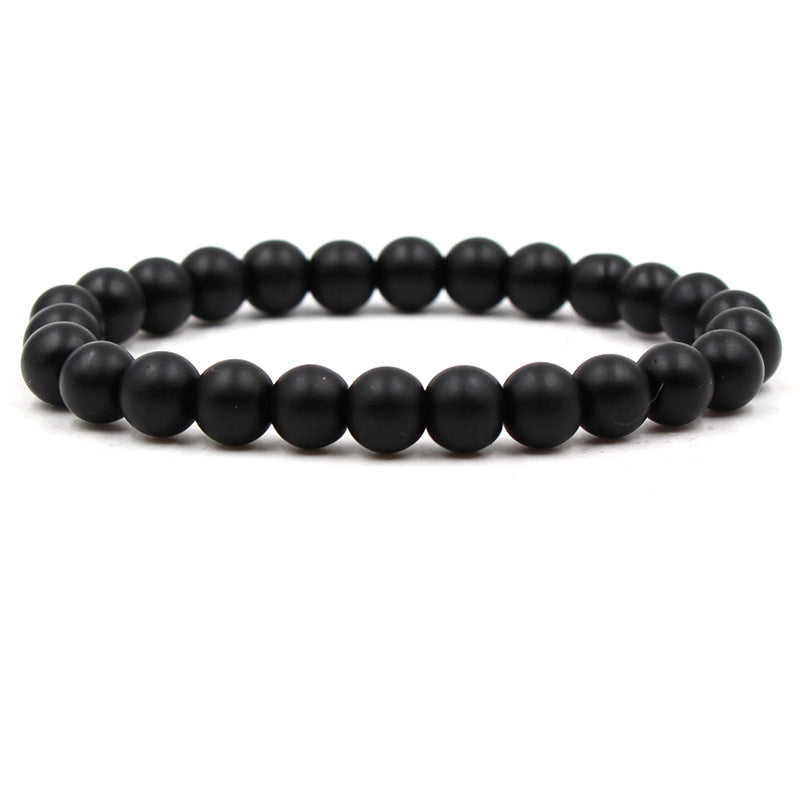 13.39/15.72 USD - 8mm Black Matte Frosted Malachite Couple Bracelet