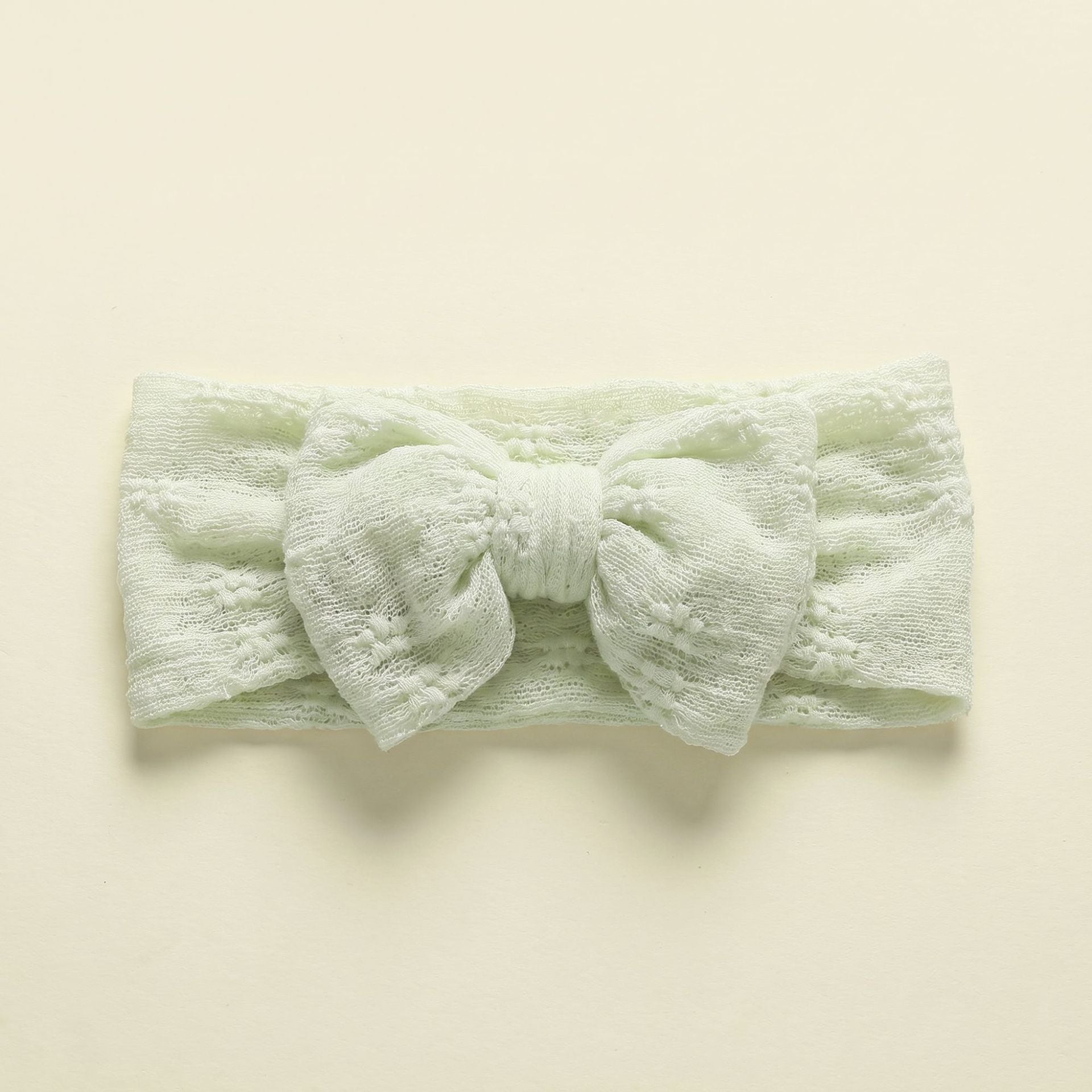 11.64 USD Accessoires pour cheveux d'enfants, bandeau à nœud double couche en dentelle et maille pour bébé