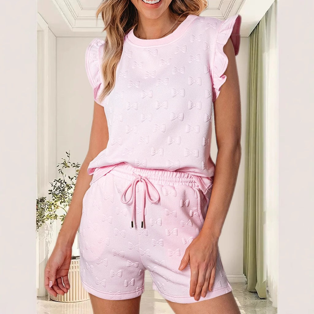 Ensemble décontracté texturé pour femme, collection printemps-été