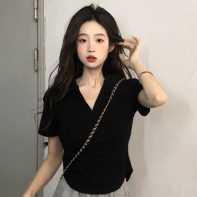 plain shirt with a simple collar and short sleeves