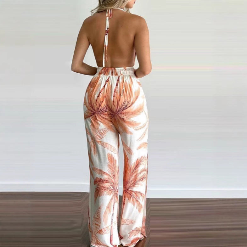 Robe une pièce à manches longues imprimée numériquement et colorée