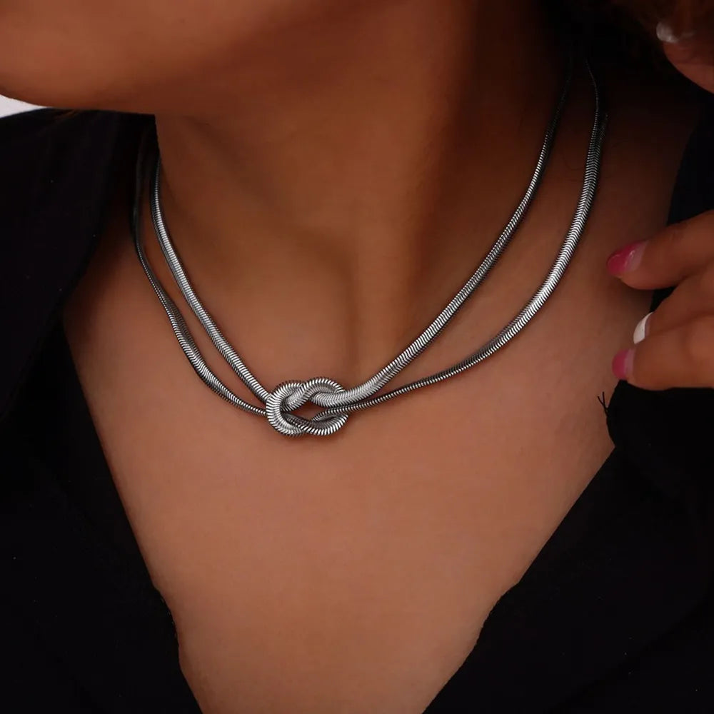 17.70 USD - Titanium steel knot necklace