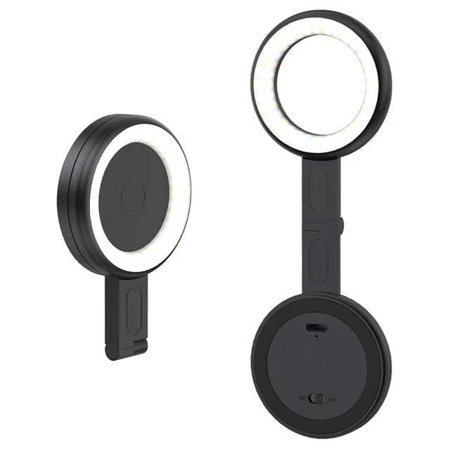 Magnetic LED fill light for smartphone selfies and videos – Adjustable color temperature (2500K-9000K), dimmable, built-in battery – Ideal for iPhone and vlogging