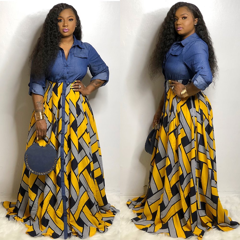 Robes africaines pour femmes – Mode printemps – Longue robe imprimée pour femme – Vêtements africains