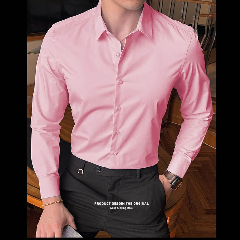 36.81 USD Chemise à manches longues en coton, coupe ajustée, style décontracté chic, blanche et noire, tailles 5XL à 8XL.