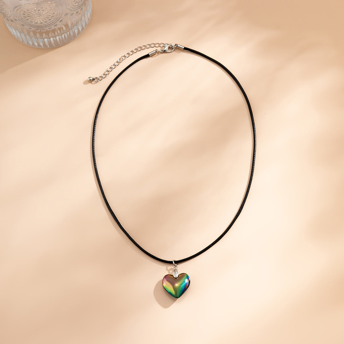 9.30/10.47 USD - Simple and Creative Love Pendant, Versatile Clavicle Chain, Personalized Waxed Cord, Cold Wind Necklace for Women