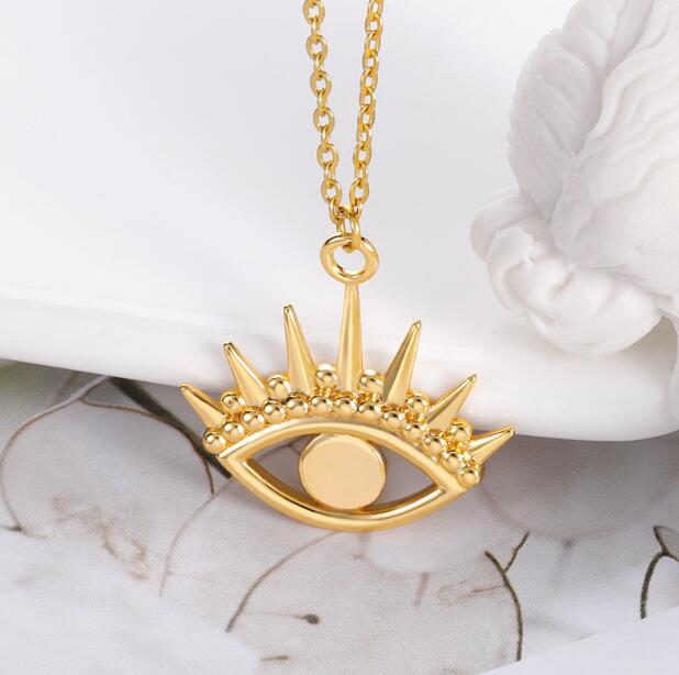 Collier pendentif œil d'ange, bijoux en acier inoxydable pour femme