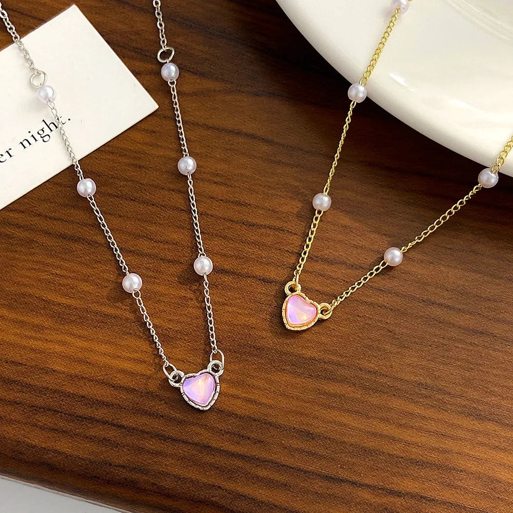 $12.97 - Gold Heart Pendant Choker Necklace, Minimalist Style, for Women and Girls. Trendy Jewelry, Ideal for Parties.
