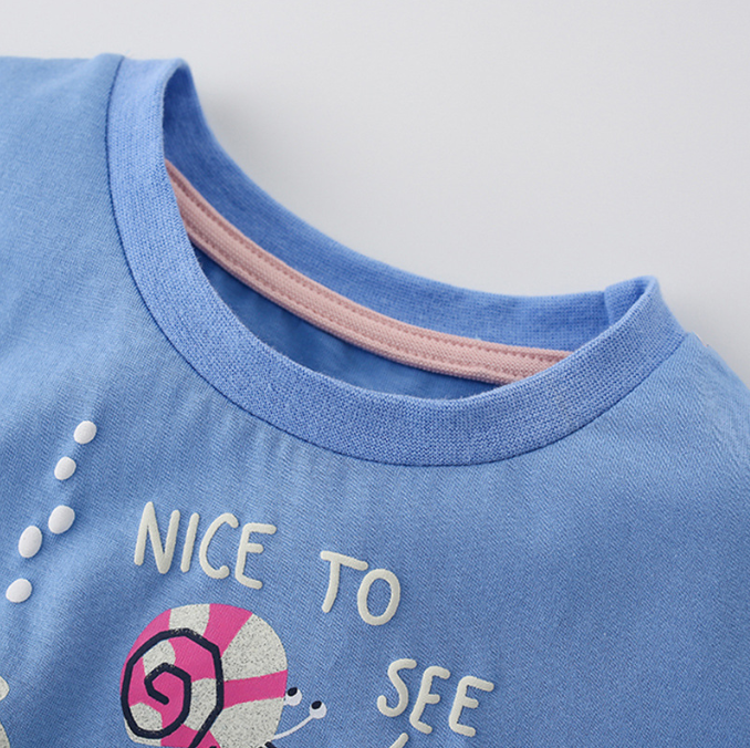 15.12 USD T-shirt d'été pour filles, haut tricoté pour enfants, vêtements pour enfants, col rond, manches courtes
