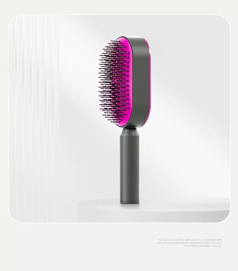 Peigne à coussin d'air amélioré avec système de pression pour un nettoyage facile, idéal pour les cheveux longs des femmes. Peigne de massage avec coussin d'air.