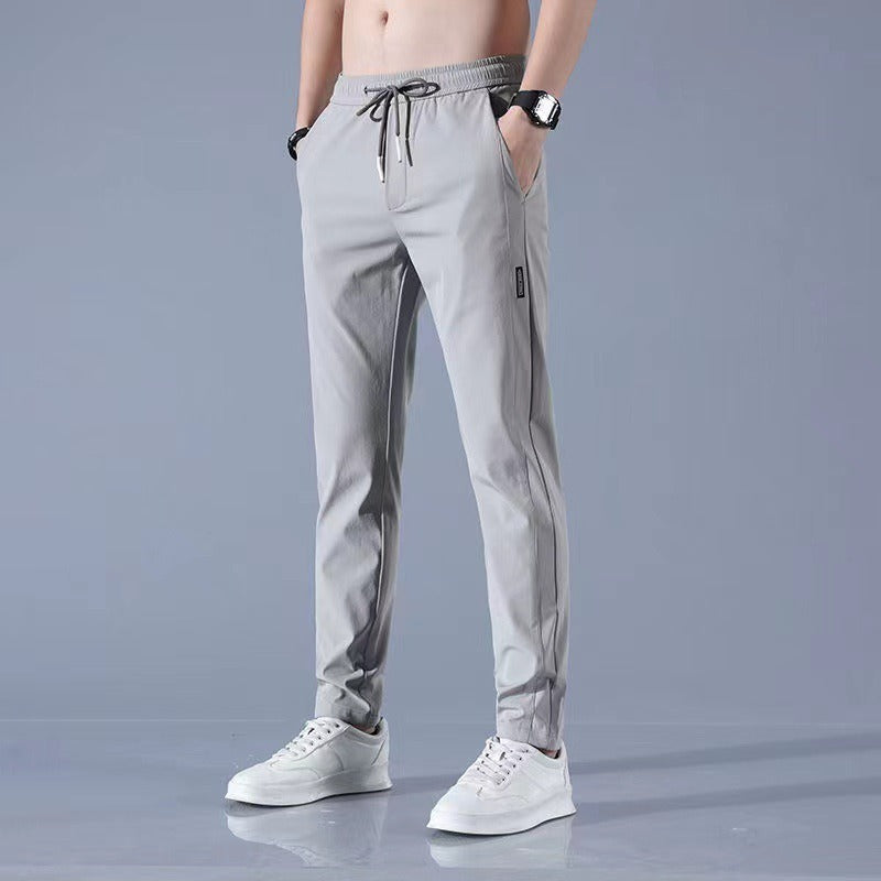 16.19 USD - Pantalon décontracté chic, élastique et respirant, coupe droite, style sport oversize