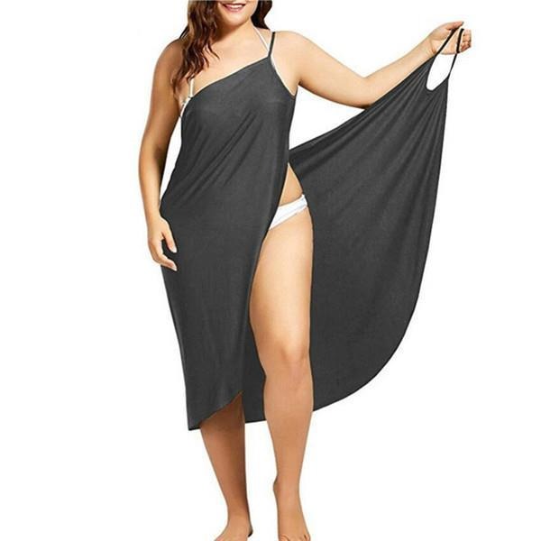 Robe style moderne avec jupe de plage sexy à bretelles unie