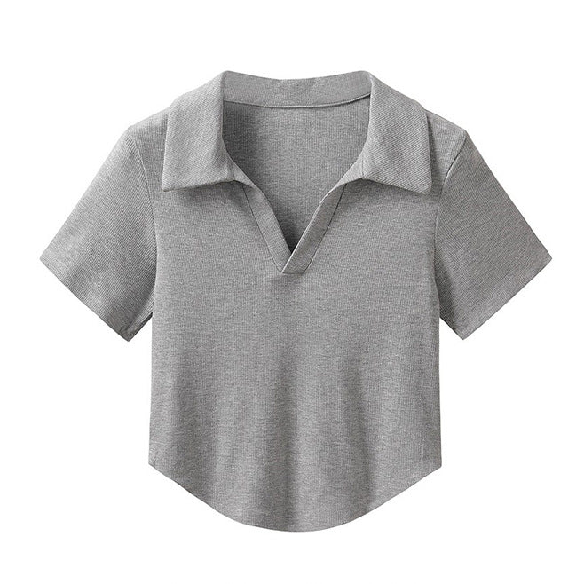 plain shirt with a simple collar and short sleeves