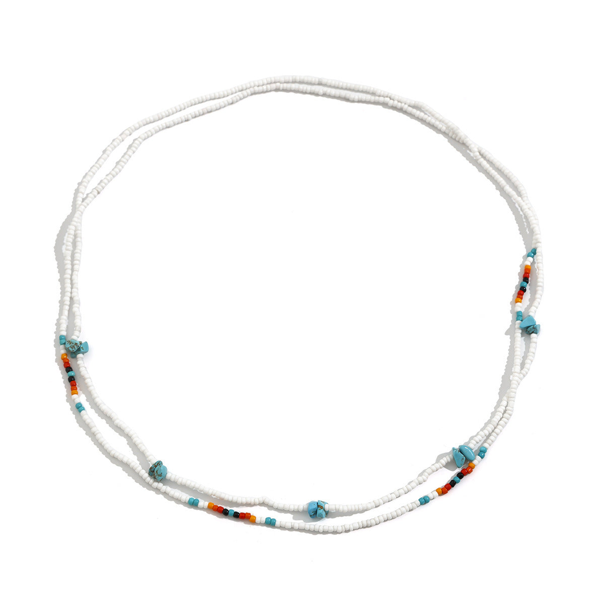 Chaîne de taille élastique sexy pour la plage, ornée de perles turquoise, style vacances pour femme