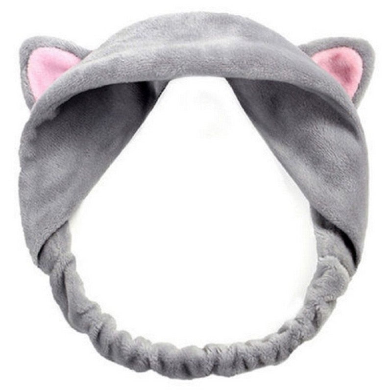 $15.37 - Cute Cat Ears Headband, Turban, Spa Accessory, Hair Elastic, Clips, Makeup Accessories