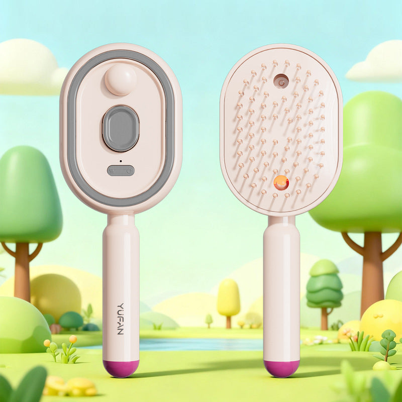 Brosse à cheveux électrique vapeur avec brumisateur, peigne lissant ionique pour moins de casse et sans résidus, outil de coiffage pour des cheveux lisses et brillants