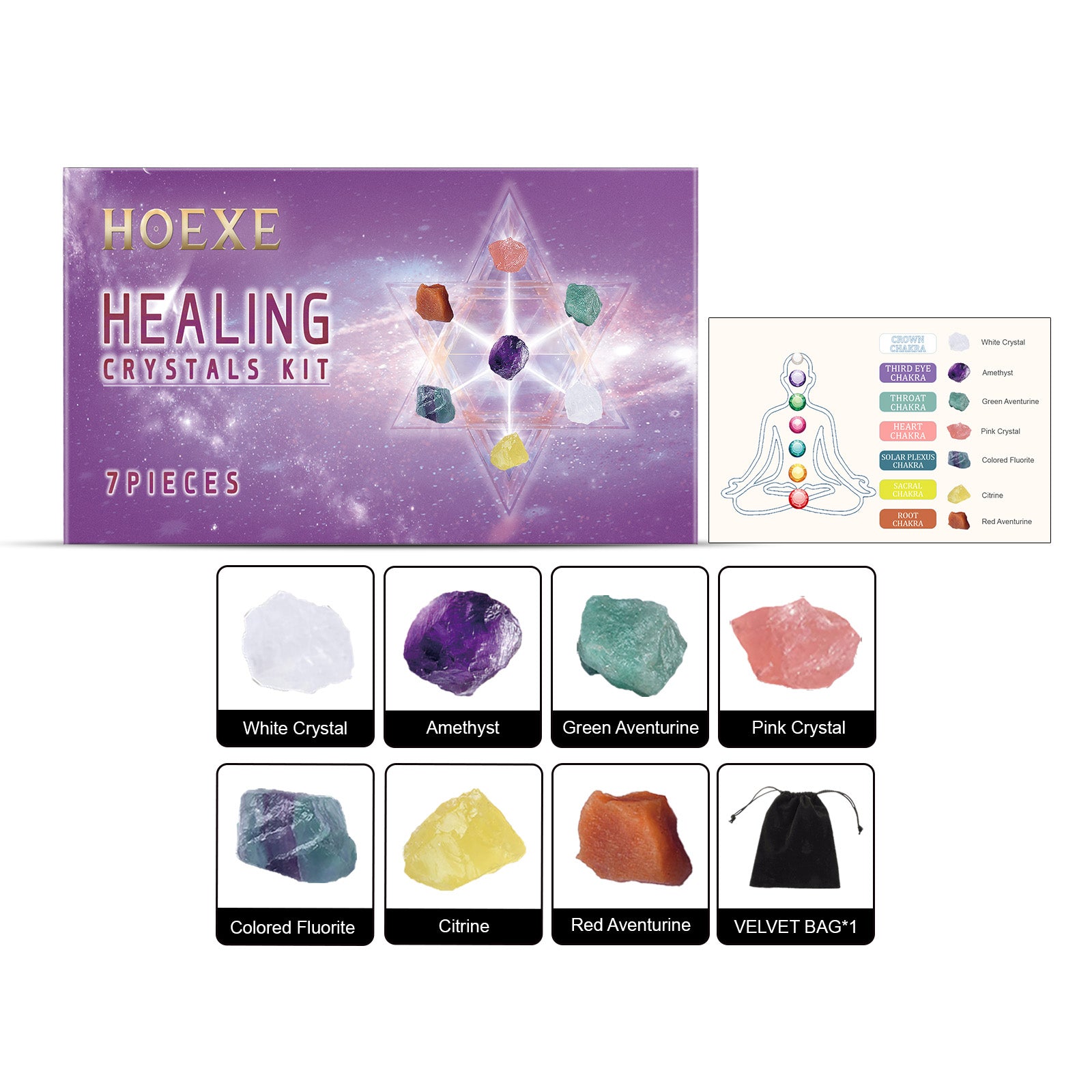 Crystal Set, Crystal Mausoleum Kit and Fluorite for Bedroom, Living Room or Home Decoration. Crystal Decoration.