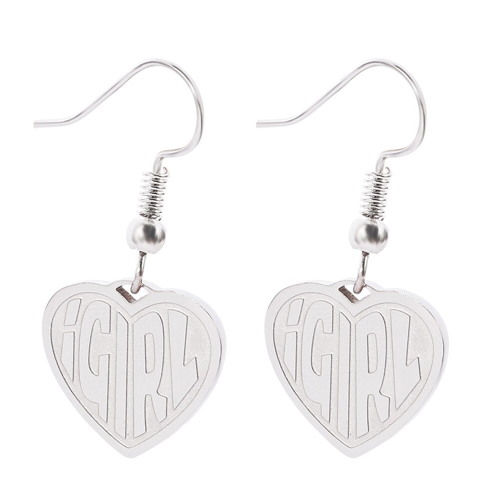14.56 USD - Women's iGIRL she devil necklace, igirl heart pendant, stainless steel chain, Gothic Harajuku women's streetwear style.