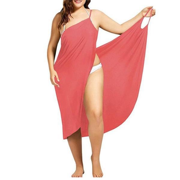 Robe style moderne avec jupe de plage sexy à bretelles unie
