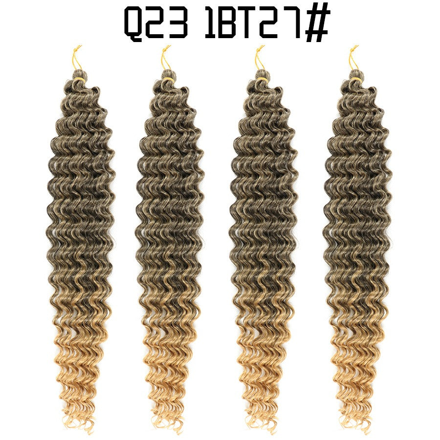 Perruque au crochet de style africain, cheveux texturés « Deep Wave » (ondulations profondes) et boucles façon latine, volumineuse