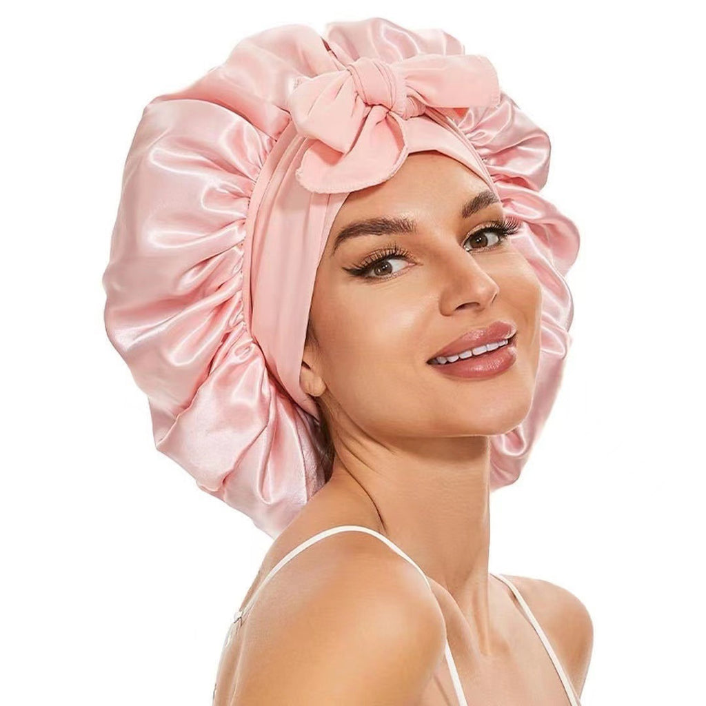 17,44 USD - Chapeau rond à nœud élastique, bonnet de nuit uni, foulard de coiffure à large bord, chapeau