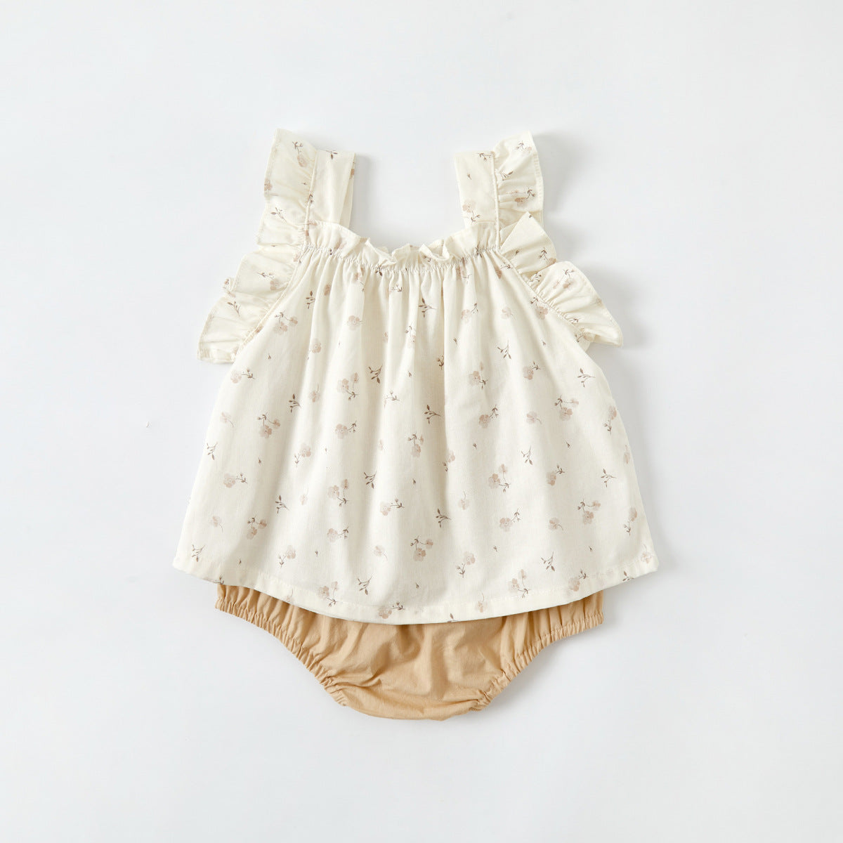 Ensemble deux pièces à motifs floraux pour filles, tenue d'été légère, style décontracté et tendance