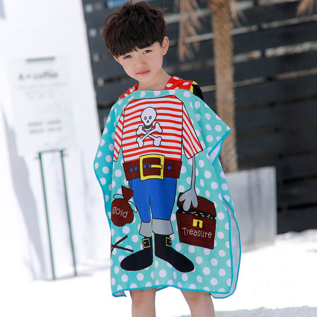 17.46 USD Cape de plage à capuche pour enfants, motif animaux, en microfibre, 60 x 120 cm, idéale pour la natation et le bain. Convient aux bébés et aux filles.