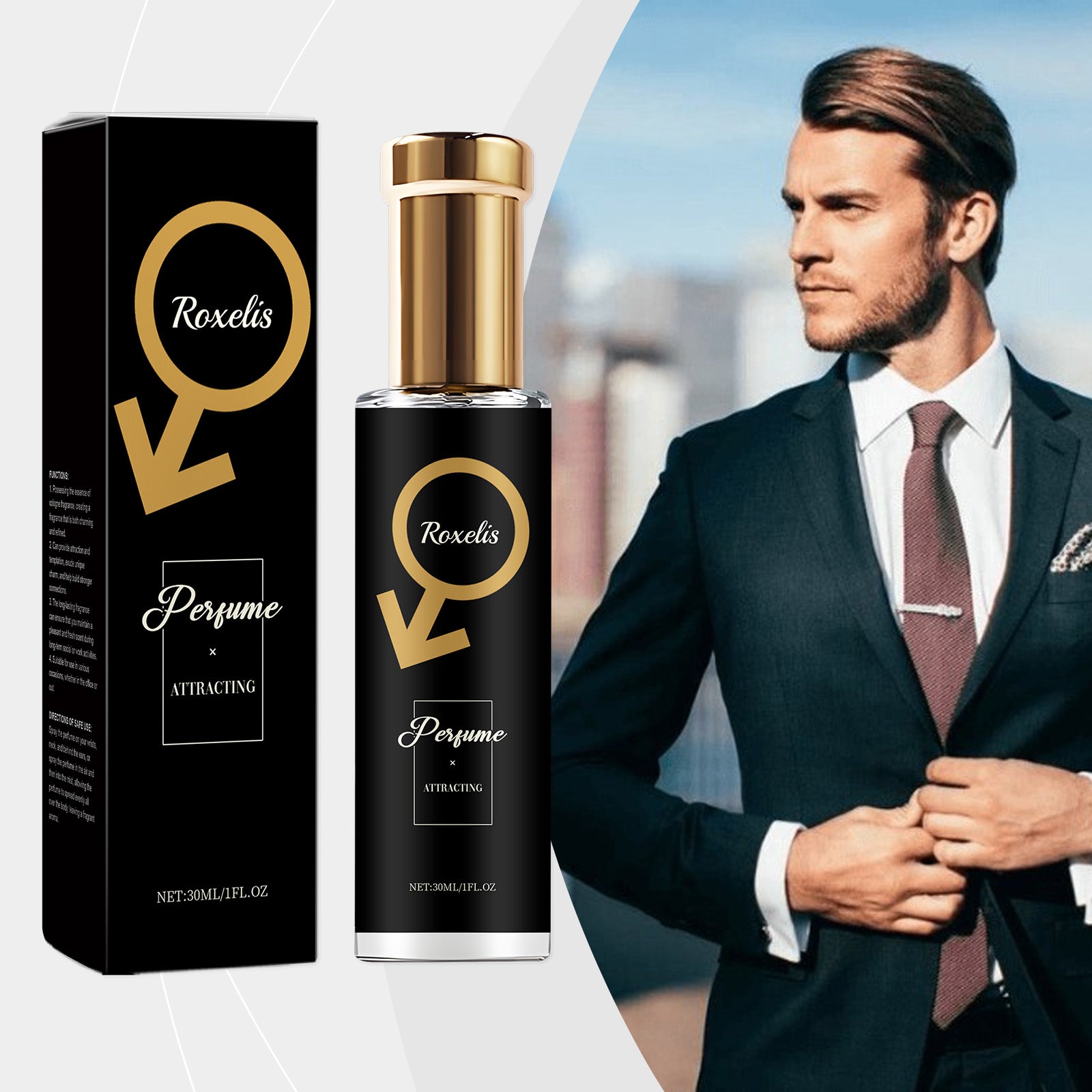 25.50 USD - Roxelis Cedar Men's Perfume, fresh and natural fragrance, long-lasting, ideal for everyday use.