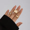 USD 7.70 - Geometric ring, open niche ring, index finger ring, curved lava metal ring