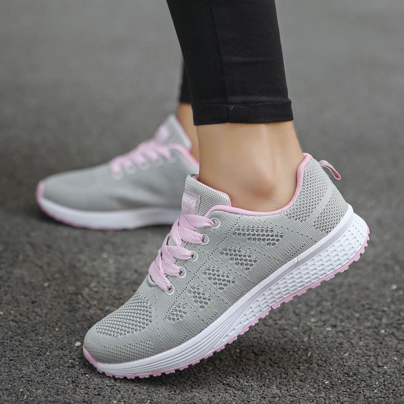 Women's white platform sneakers, casual trainers for women, size in description