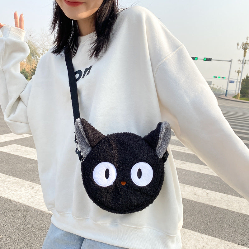 15,12 USD - Sac à main femme , nouveau sac bandoulière femme mignon et élégant, petit sac rond en peluche, sac d'écolière