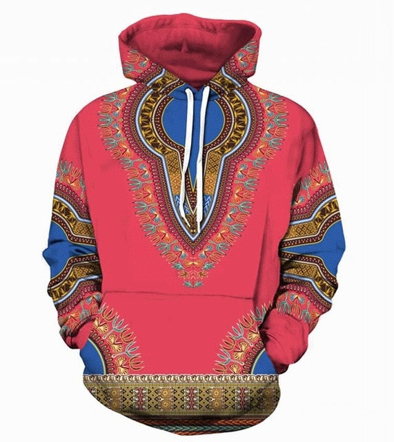 Unisex 3D Traditional Print Hoodie - African Dashiki Style - Hip-Hop Streetwear Sweatshirt
