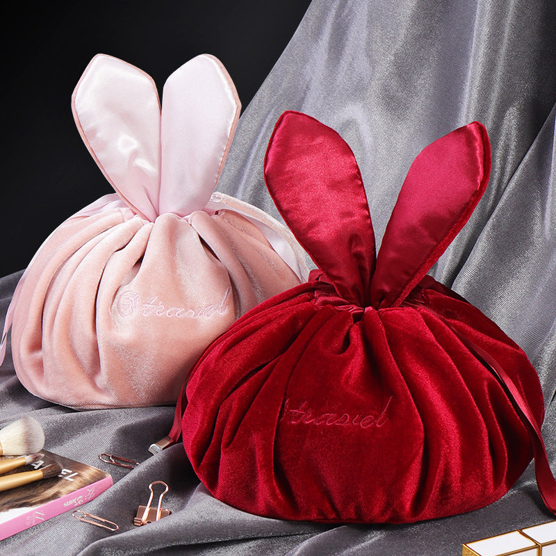 Bolsos de maquillaje para mujer, bolsas de terciopelo con cordón personalizables para esmalte de uñas, bolsas de cosméticos de terciopelo con cordón para mujer