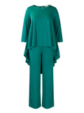 Ensemble élégant deux pièces de style africain : haut ample et asymétrique tendance avec pantalon