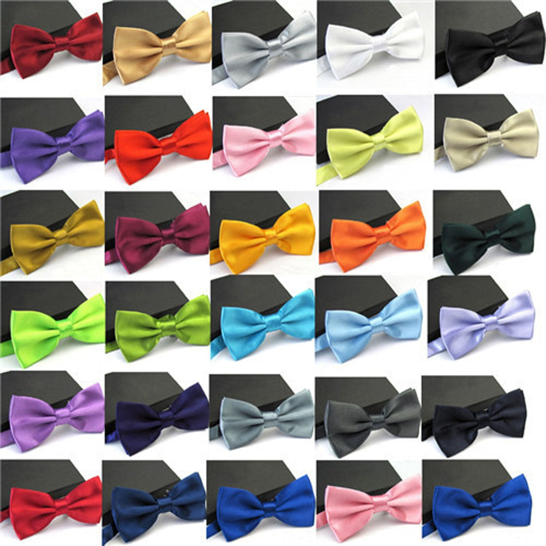 12.43 USD Nœud papillon homme, 1 pièce, style classique, en satin, idéal pour smoking, mariage ou soirée. Motif papillon ajustable.