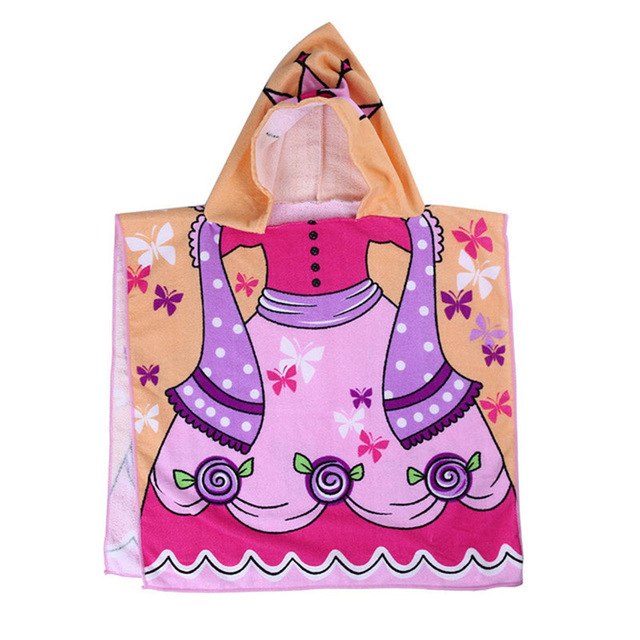 17.46 USD Cape de plage à capuche pour enfants, motif animaux, en microfibre, 60 x 120 cm, idéale pour la natation et le bain. Convient aux bébés et aux filles.