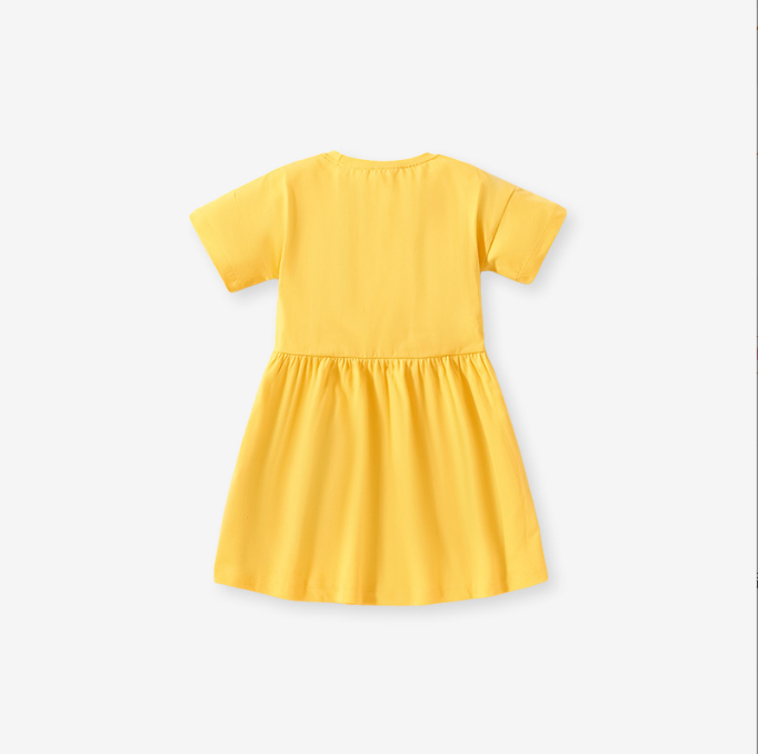 15,13 USD Robe d'été pour enfants, nouvelle robe de princesse pour petites et moyennes, robe de demoiselle d'honneur tricotée à manches courtes