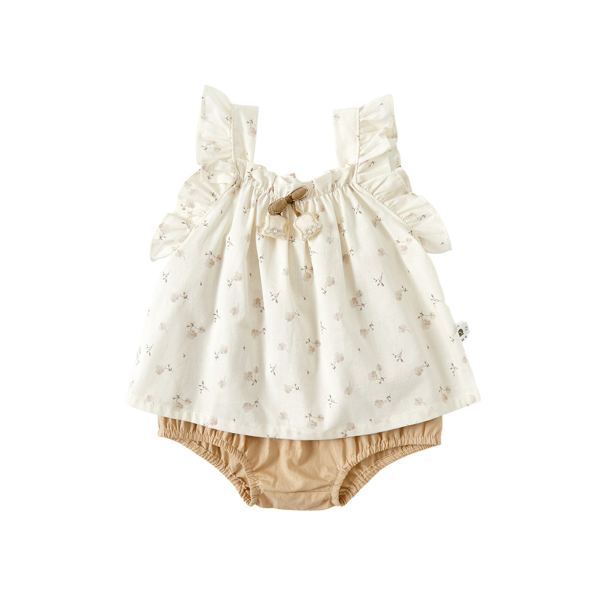 Ensemble deux pièces à motifs floraux pour filles, tenue d'été légère, style décontracté et tendance