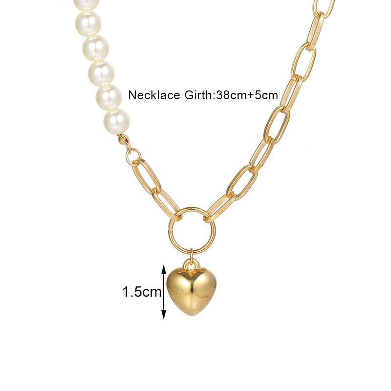 18,51 USD - Collier ras du cou en perles en forme de cœur, collier pour femme