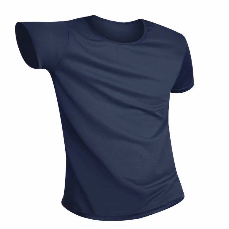 25,61 USD - T-shirt de sport à manches courtes pour homme, col rond, couleur unie, déperlant, haute technologie, anti-taches et à séchage rapide, idéal pour l'été.