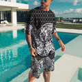 Ensemble de t-shirts décontractés pour hommes à manches courtes et col rond avec impression 3D