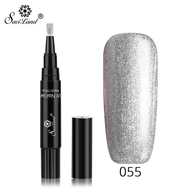 15.12 USD - Saviland 3-in-1 New Gel Nail Polish Pen: Glitter, Easy Application, 60 Colors, UV Hybrid Gel Polish, Easy to Use.